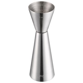 Briout Jigger for Bartending, Double Cocktail Jigger Japanese Premium 304 Food Grade Stainless Steel Jigger 2 OZ 1 OZ with Measurements Inside, Flat Edge Silver