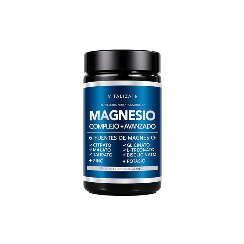 Magnesio Complex 8 Elementos - Potenciado con (Bisglicinato, Citrato, Treonato,