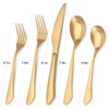 Matte Gold Silverware Set, 20-Piece Stainless Steel Flatware Set, Kitchen