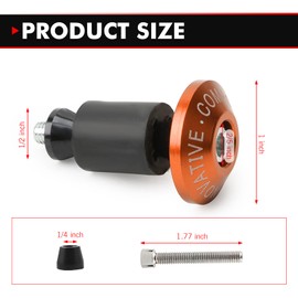 Opuweiy 2 PCS Motorcycle Handlebar Grips, 7/8" Bar Ends, Universal Motorcycle Handlebar Plugs (Orange)