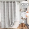 Sage Green Farmhouse Shower Curtain with Snap-in Liner, No Hooks