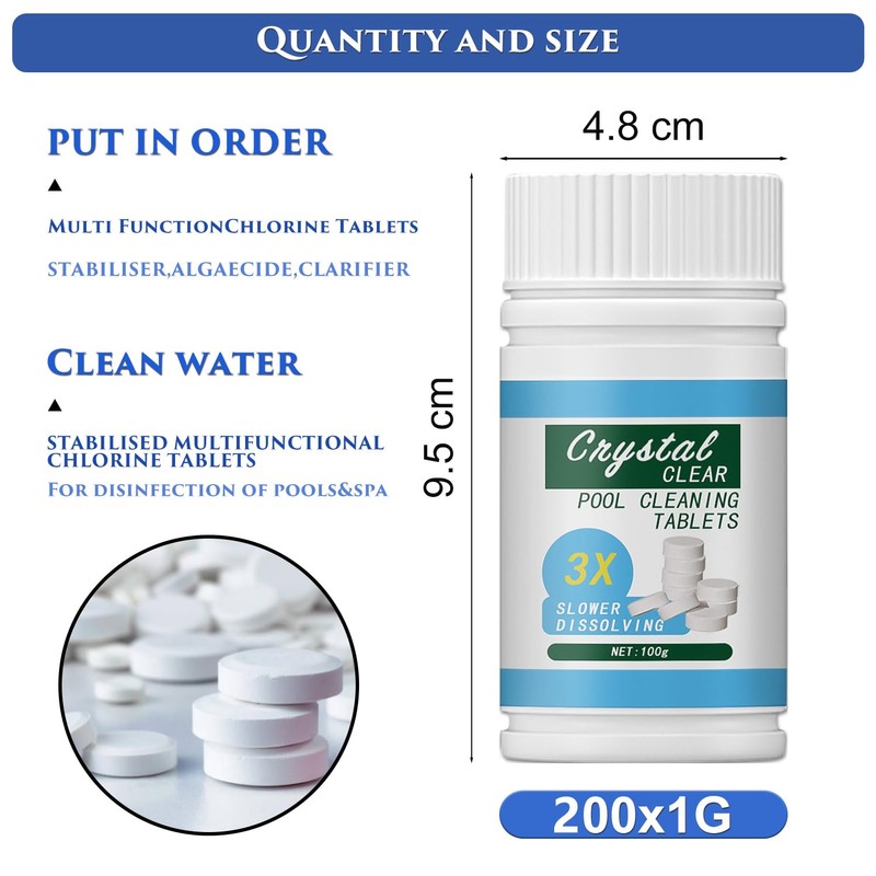 Pool Cleaning Tablet, Pool Cleaning Tablets, 100 Pieces, Cleaning Tablets