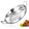 Inqibee 13-Inch Tri-Ply Stainless Steel Paella Pan,Large Skillet,Griddle Pan,Large Frying