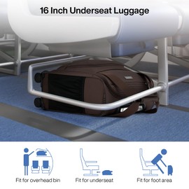 MILADA Carry On Luggage Airline Approved 16 Inch Underseat Small Suitcases with Wheels Softside Travel Luggage Carry On Mini Suitcase for Men Women Short Business and Travel,Coffee