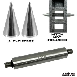 TRUE SPIKE Trailer Tow Stow Hitch Receiver 3" Stainless Steel 5/8" Pin Silver