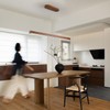 31.5" Wood Linear Pendant Light – Dimmable LED Chandelier with