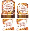 Pivarae Thanksgiving Plates and Napkins Sets - 25 9" Square