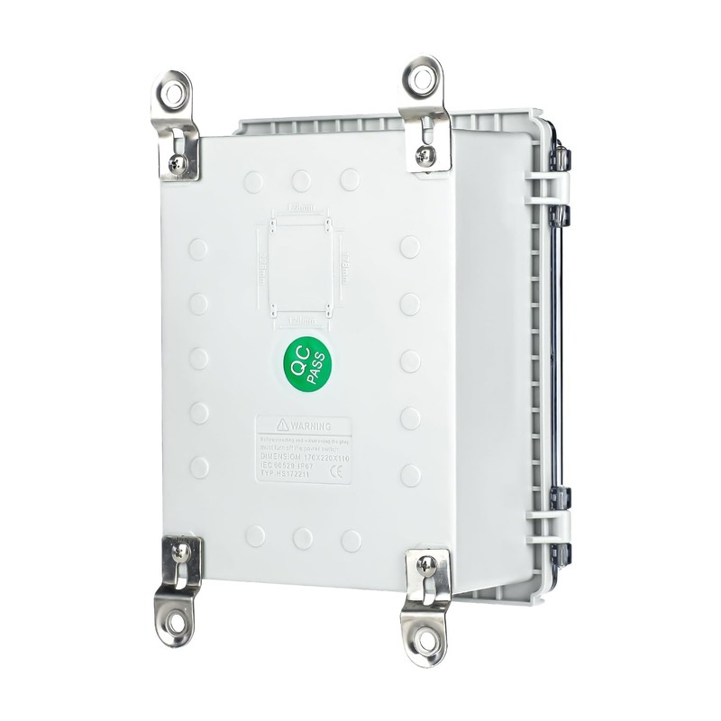 Large Waterproof Electrical Junction Box, IP67 Waterproof Clear ABS Plastic