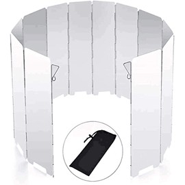 Tiardey Camping Stove Windscreen 10 Plates Aluminum Folding Portable with Carry Bag,for Camping Picnic,Backpacking,Cooking