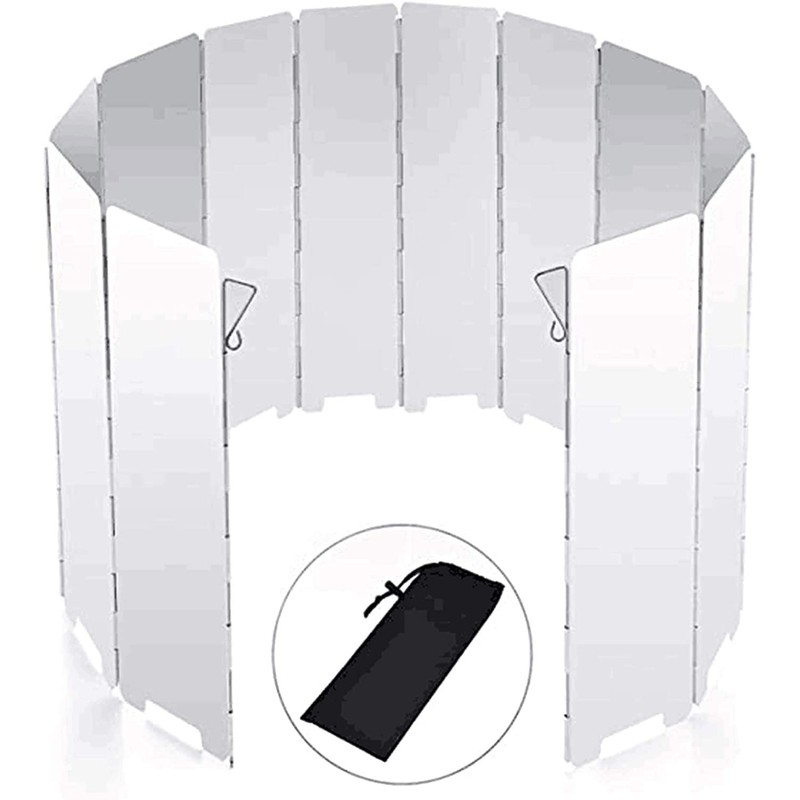 Tiardey Camping Stove Windscreen 10 Plates Aluminum Folding Portable with