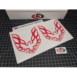 Firebird Decals (2pk) Retro Pillar Window Accent Stickers Fits Pontiac Trans Am Formula 350 LTX LSX Select Color: (Gloss Red)