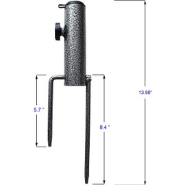 AMMSUN Adjustable Portable Umbrella Base, Upgraded Heavy Duty Metal Holder-Stand-Sand Grass Auger,for Flag, Umbrella, Fishing Rod, Outdoor Park Patio Beach Ground Ideal for Use in Soil, Grass
