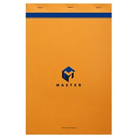 Clairefontaine Calligraphe Master 10714C Writing Pad / Notepad Stapled at the Top A4+ 21 x 31.8 cm 50 Sheets Squared 70 g Ideal for Meetings and Quick Notes Orange Pack of 1
