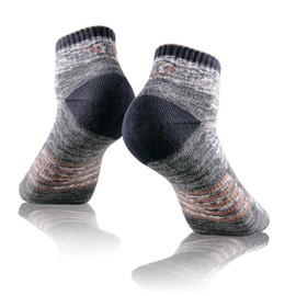 FEIDEER Men's Women's Hiking Walking Socks, Moisture Wicking Cotton Cushion Low Cut Ankle Socks (TJ-2-5MSS20305-L)