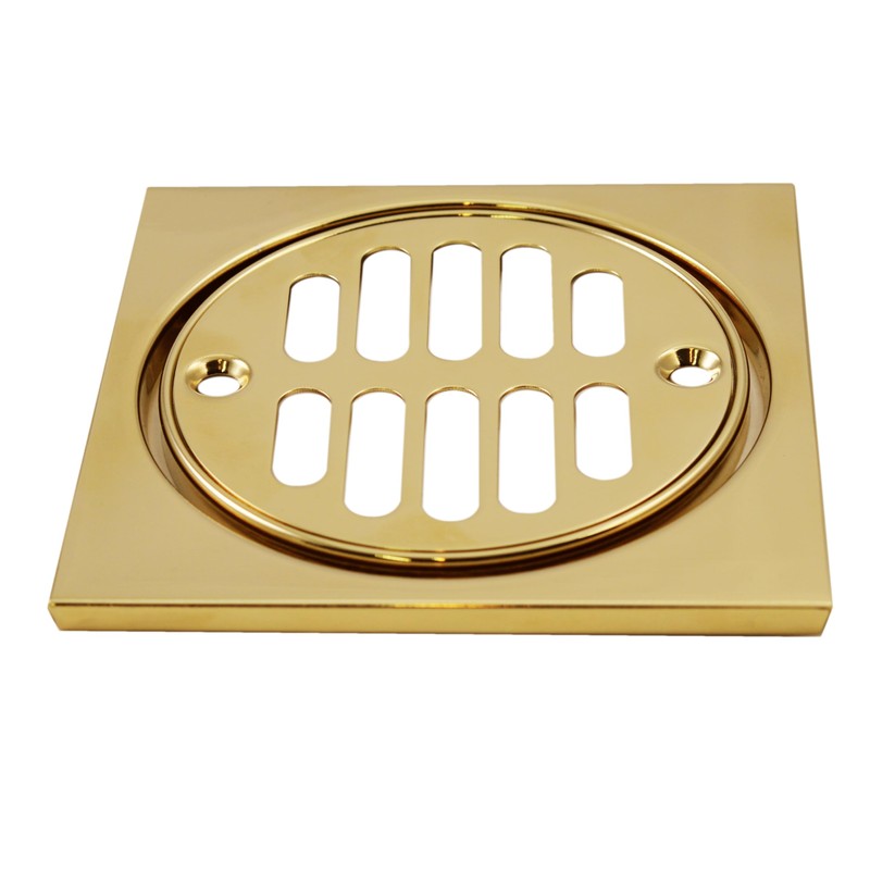 Westbrass Shower Strainer Set Square with Crown, Polished Brass, D313-03