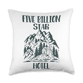 Five billion star hotel camping hiking Throw Pillow