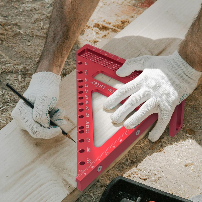 Large Carpenter Square 8.42" x7.67 Precision Woodworking Tools 15-90 Degree