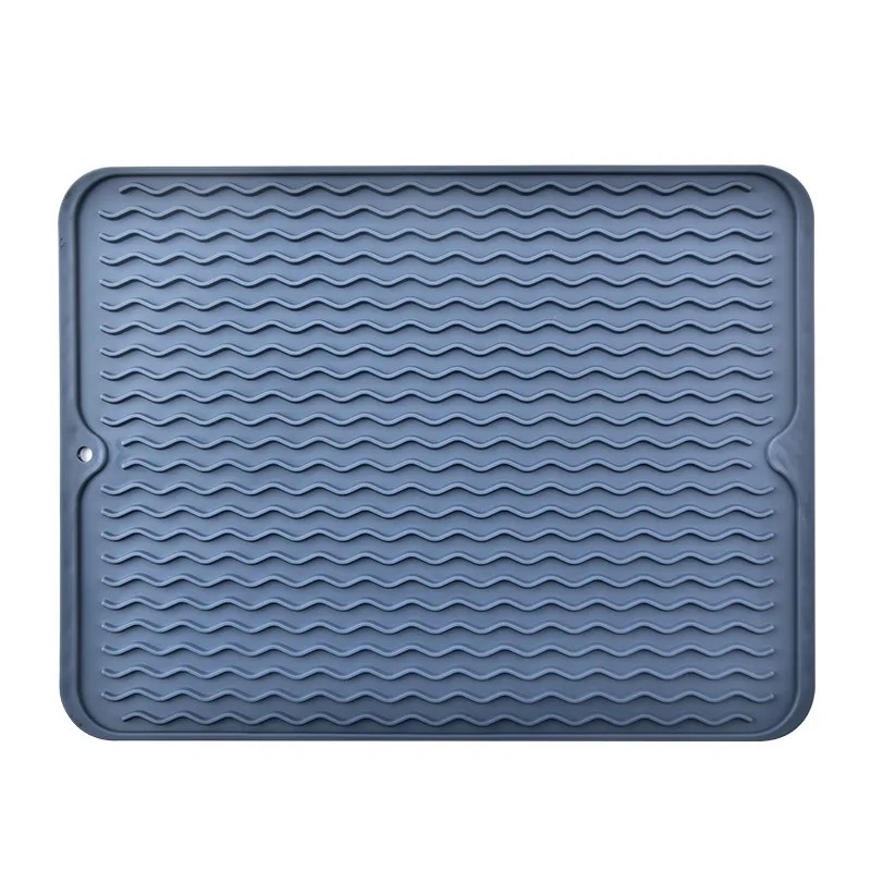 Silicone Dish Drying Mat for Kitchen Counters – Heat-Resistant Drip