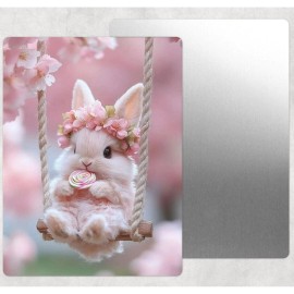 Pink Baby Rabbit Bunny Animal Tin Sign Door Home Wall Decor Metal