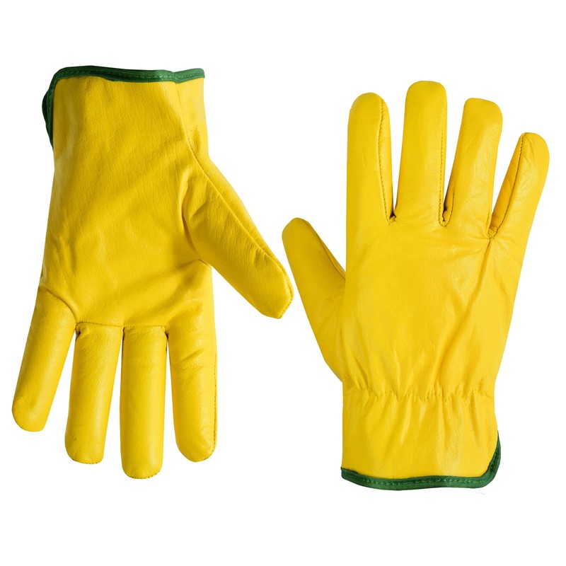 Leather Fleece Lined Safety Work Gloves Lorry Driver, Yard Work,