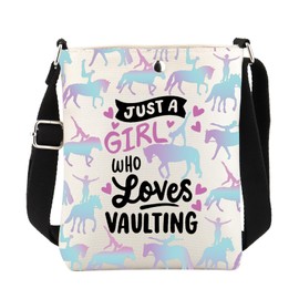 ENSIANTH Horse Vaulting Gifts Horse Crossbody Bag Equestrian Gifts Horse Riding Cross Body Bucket Bag with Adjustable Shoulder Strap (24823 Horse Vaulting C)