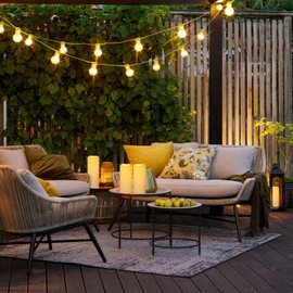 Yakpo 4" x 10" Large Waterproof Outdoor LED Candles with Timer, Battery Operated Outdoor Flameless Candles with Timer, Flickering LED Pillar Candles for Festival Outside Lanterns Decorations, 2 Pack