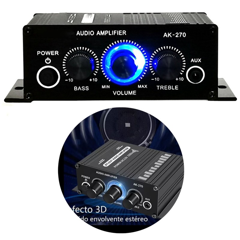 Mini Amplifier 2 Channel Clean Sound Powerful Portable Small Stereo