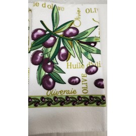 Unbranded 2 SAME KITCHEN MICROFIBER TOWELS (15" x 25") BLACK OLIVES