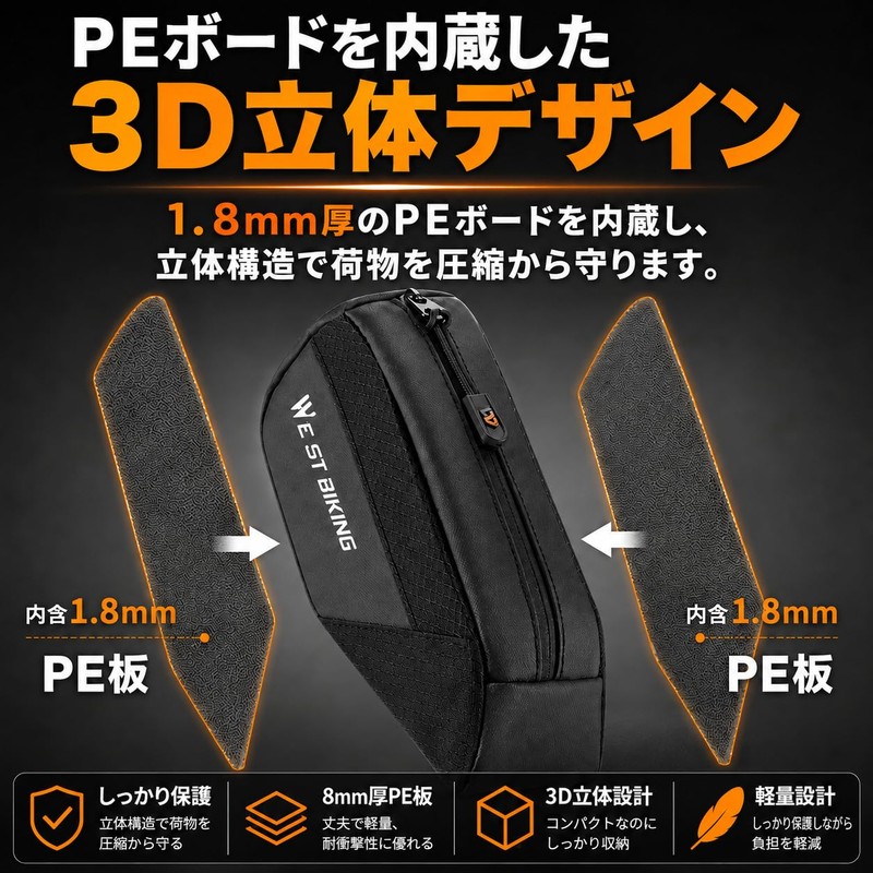 Bicycle Bag Top Tube Bag Waterproof Slim Bike Frame Bag