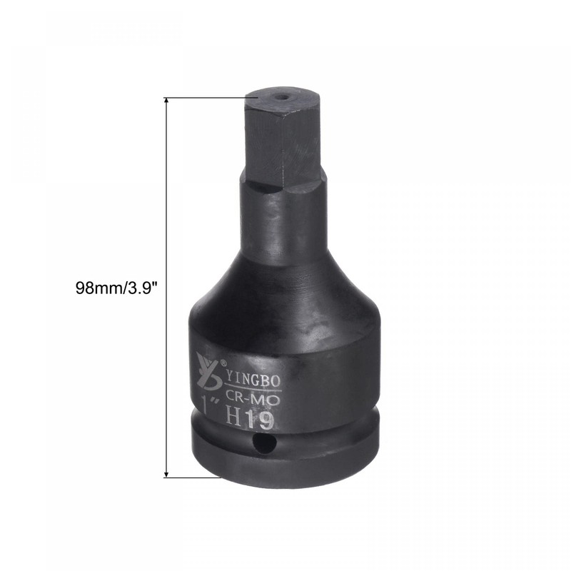 sourcing map 19mm Impact Hex Bit Socket, 1" Drive 98mm