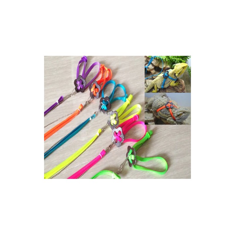 Generic Adjustable Reptile Lizard Harness Leash Adjustable Multicolor Light Soft