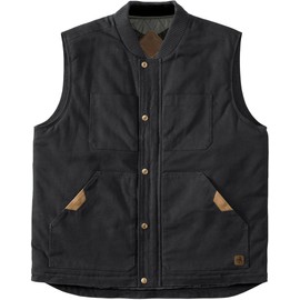Legendary Whitetails Men's Carry Outerwear, Canvas Cross Trail Conceal CCW Holster Insulated Tactical Vest, Onyx, Medium