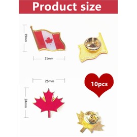 10pcs Canadian Flag Badge Metal Souvenir Canadian National Lapel Pins Patriotic Canada Brand Badge