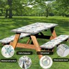 DYNH Shell Starfish Picnic Table Cover with Bench Covers,Nautical Coastal