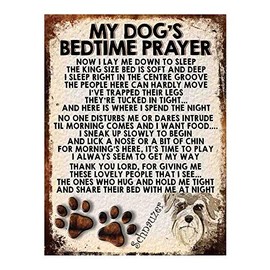 MY DOG'S BEDTIME PRAYER RETRO STYLE METAL TIN SIGN/PLAQUE (SCHNAUZER)