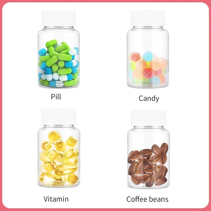 4Pcs Clear PET Plastic Bottling bottle, 80ml Empty Organizer with