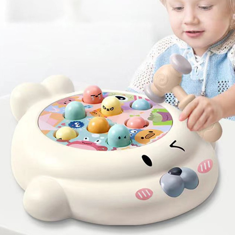 Kids Interactive Whack Toy Educational Sound Light Animal Shape Hammering