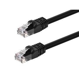 Monoprice Cat6 Ethernet Patch Cable - Network Internet Cord - RJ45, Stranded, 550Mhz, UTP, Pure Bare Copper Wire, 24AWG, 7ft, Black