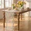 Artoid Mode Daisy Floral Beige Apricot Shaped Gauze Embroidery Table