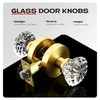 Heittis1 Pack Crystal Door Knobs Interior,Round Passage Glass Door Knob