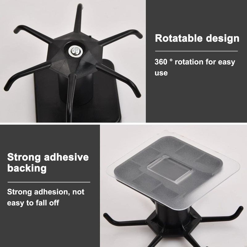 Under Cabinet 360° Rotatable Kitchen Hooks with 6-Claws, 2Pcs 360°