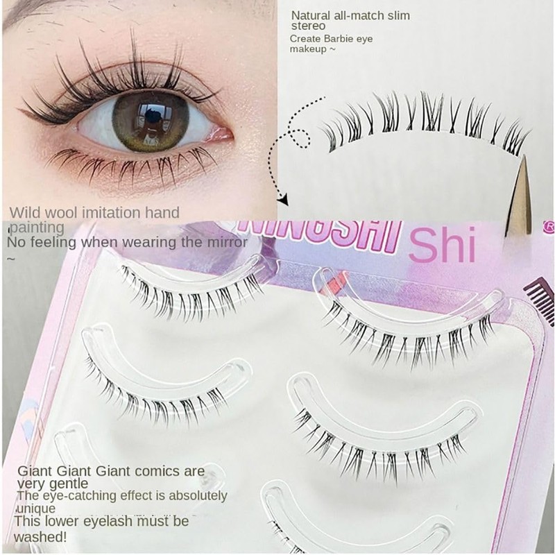 5 Pairs Korean Lower Eyelashes 3D Natural Look Comic Eyelashes