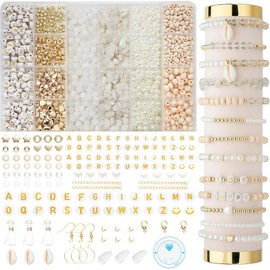 RTIOUJGI Natural Stone Beads Set for Bracelets - Gemstone Beads for Threading & Jewellery Making - 1000+ Beads 6-12mm - DIY Jewellery Crafts for Adults & Kids (Natural Stone Beads2)