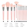 Set profesional de 12 piezas brochas para maquillaje (Coral Pink)