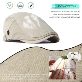 RUNQIU Men's Fisher Hat, 100% Cotton, Moisture Wicking, Quick Drying, Breathable, UV Protection, For Spring and Summer, Solid, beige, 55.0-60.0 cm