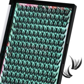 Lash Clusters Manga 168Pcs Eyelash Cluster Wet Look Ultra-Thin Invisible Lash Band Eyelashes Extensions Spiky Anime Wide Span Lashes(Kitten,D-14mm)