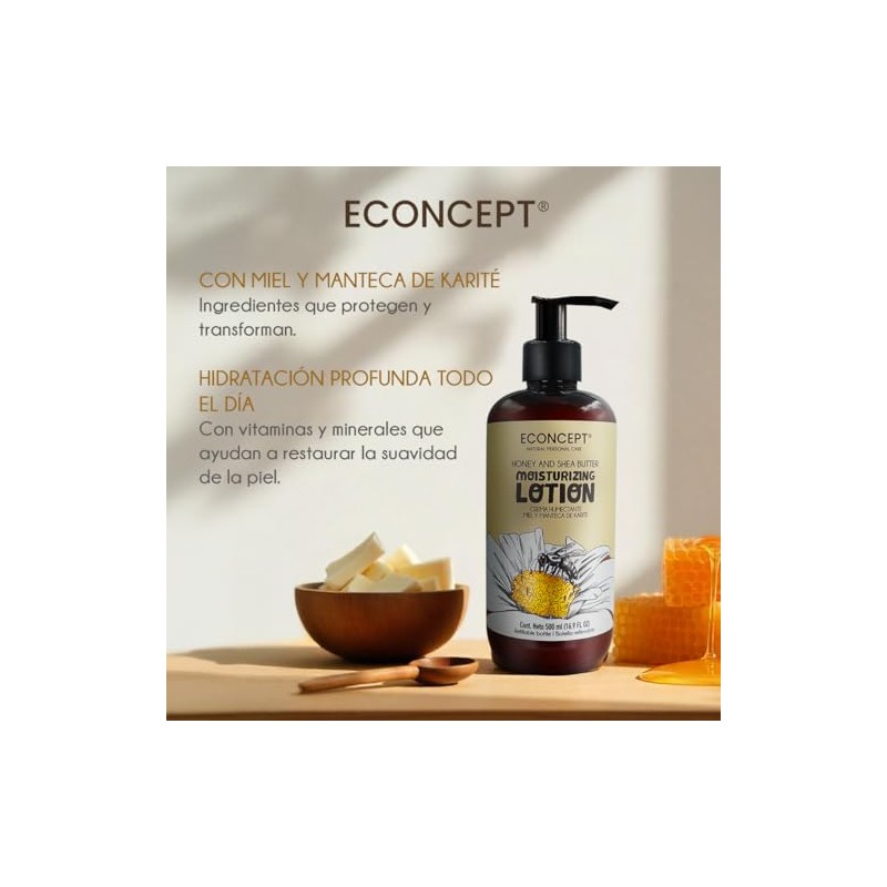 Crema Humectante ECONCEPT Miel y Manteca de Karité 500 ml