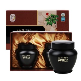한삼수 6년근고려홍삼진액고 500g x 2병 부모님 구정 명절 추석 홍삼선물세트 Hansamsu 6-Year-Old Korean Red Ginseng Extract 500g x 2 Bottles Parent's Lunar New Year Chuseok Ginseng Gift Set