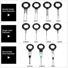 Remove Terminal, 11Pcs Wire Terminal Removal Tools Car Wire Harness Plug Terminal Pick Connector Crimp Pin Back Needle Remove Tool Set