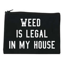 FASHIONISGREAT Weed Legal My House Funny Cosmetic Makeup Bag Black Large